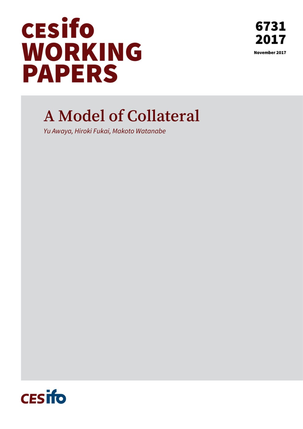 A Model Of Collateral Publication Cesifo